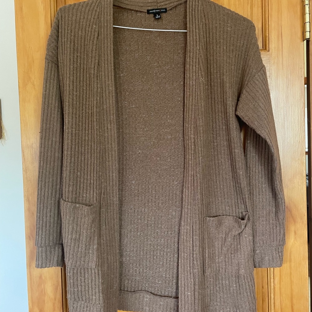 Brown cardigan!